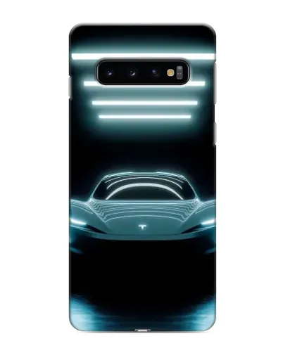 Чехол для Samsung Galaxy s10 Plus с картинкой «Tesla в неоне» Чехол для Samsung Galaxy s10 Plus с картинкой «Tesla в неоне»