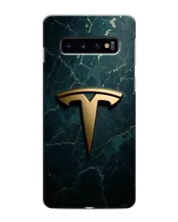 Чехол для Samsung Galaxy s10 Plus с картинкой «Мраморная Tesla Gold»
