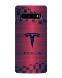 Чехол для Samsung Galaxy s10 Plus с картинкой «Тесла красный карбон»