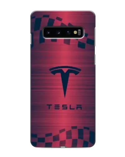 Чехол для Samsung Galaxy s10 Plus с картинкой «Тесла красный карбон» Чехол для Samsung Galaxy s10 Plus с картинкой «Тесла красный карбон»