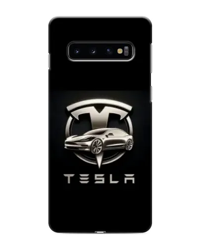 Чехол для Samsung Galaxy s10 Plus с картинкой «Tesla — серебристое авто» Чехол для Samsung Galaxy s10 Plus с картинкой «Tesla — серебристое авто»