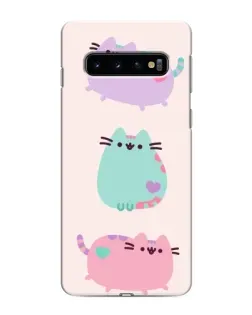 Чохол для Samsung Galaxy s10 Plus з картинкою «Pusheen тріо»