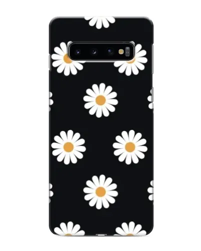 Чохол для Samsung Galaxy s10 Plus з картинкою «Ромашки на чорному»