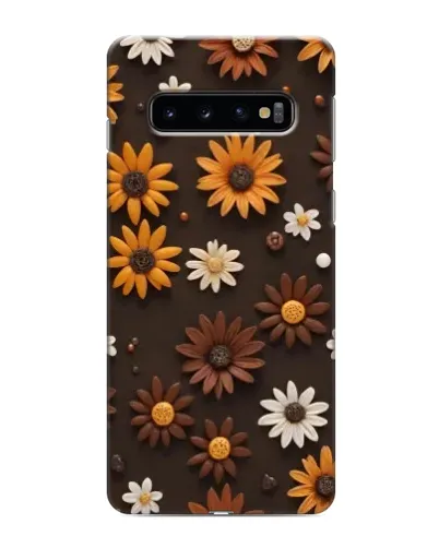 Чохол для Samsung Galaxy s10 Plus з картинкою «Візерунок з маленьких соняшників»