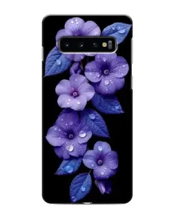 Чохол для Samsung Galaxy s10 Plus з картинкою «Фіолетові квіти з росою»