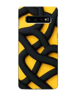 Чохол для Samsung Galaxy s10 Plus з картинкою «Чорне жовте переплетення»