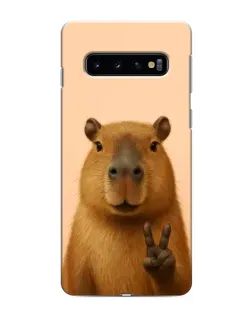 Чехол для Samsung Galaxy s10 Plus с картинкой «Капибара виктория» Чехол для Samsung Galaxy s10 Plus с картинкой «Капибара виктория»