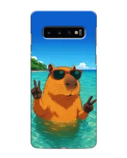 Чехол для Samsung Galaxy s10 Plus с картинкой «Морская капибара» Чехол для Samsung Galaxy s10 Plus с картинкой «Морская капибара»
