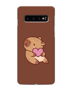 Чехол для Samsung Galaxy s10 Plus с картинкой «Капибара с сердцем» Чехол для Samsung Galaxy s10 Plus с картинкой «Капибара с сердцем»
