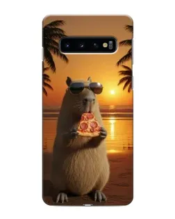 Чехол для Samsung Galaxy s10 Plus с картинкой «Капибара с пиццей» Чехол для Samsung Galaxy s10 Plus с картинкой «Капибара с пиццей»