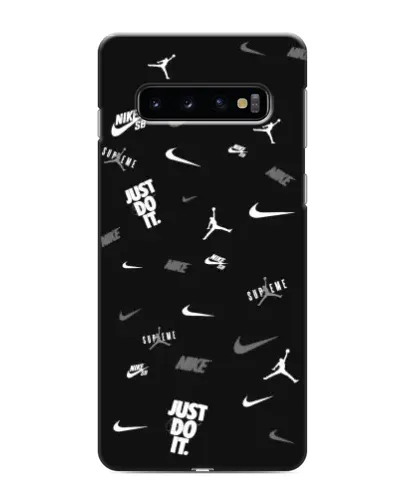 Чехол для Samsung Galaxy S10 с картинкой «Nike Black Pattern»