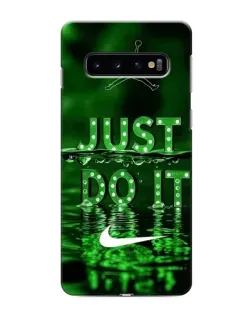 Чехол для Samsung Galaxy S10 с картинкой «Зеленый неоновый Nike»