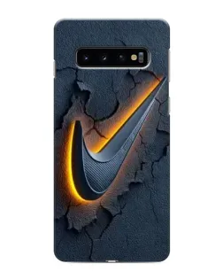 Чехол для Samsung Galaxy S10 с картинкой «Объемный логотип Найк»