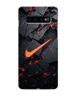 Чехол для Samsung Galaxy S10 с картинкой «Nike — эффект разломов»