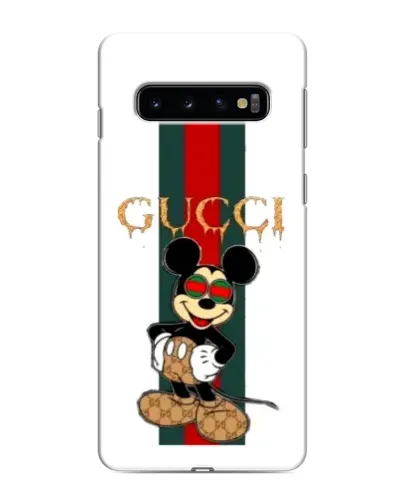 Чехол для Samsung Galaxy S10 с картинкой «Микки Маус Gucci — полосы»