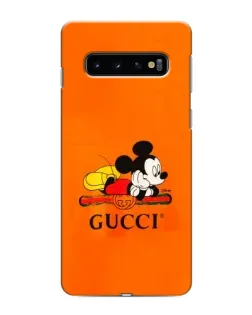 Чехол для Samsung Galaxy S10 с картинкой «Микки Маус Gucci — оранж» Чехол для Samsung Galaxy S10 с картинкой «Микки Маус Gucci — оранж»