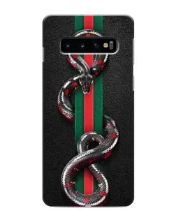 Чехол для Samsung Galaxy S10 с картинкой «Gucci — змея на полосе» Чехол для Samsung Galaxy S10 с картинкой «Gucci — змея на полосе»