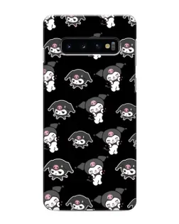 Чехол для Samsung Galaxy S10 с картинкой «Черный паттерн Kuromi»