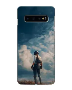 Чехол для Samsung Galaxy S10 с картинкой «Герой PUBG на скале»
