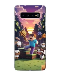 Чехол для Samsung Galaxy S10 с картинкой «Стив на ферме» Чехол для Samsung Galaxy S10 с картинкой «Стив на ферме»