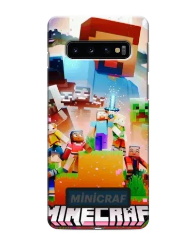 Чехол для Samsung Galaxy S10 с картинкой «Minecraft герои игры»