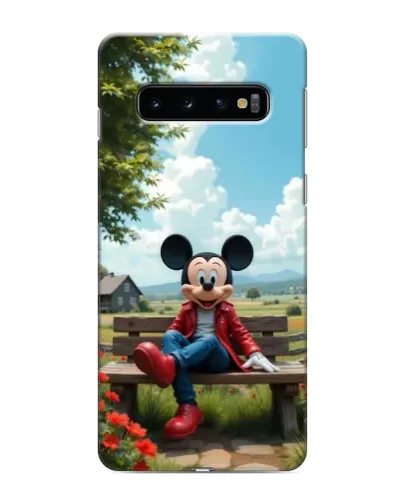 Чехол для Samsung Galaxy S10 с картинкой «Микки на скамейке»