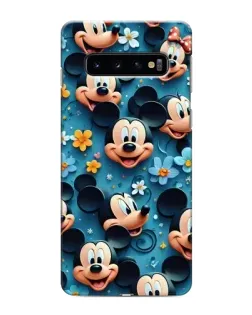 Чехол для Samsung Galaxy S10 с картинкой «Паттерн Микки и Минни»
