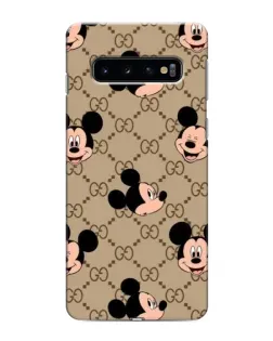 Чехол для Samsung Galaxy S10 с картинкой «Брендовый паттерн Микки»