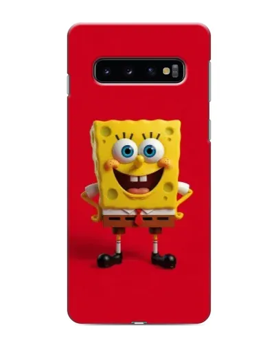 Чехол для Samsung Galaxy S10 с картинкой «Спанч Боб на красном»