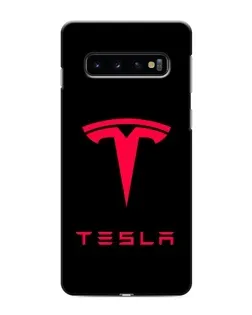 Чехол для Samsung Galaxy S10 с картинкой «Tesla Red Logo»
