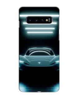 Чехол для Samsung Galaxy S10 с картинкой «Tesla в неоне»
