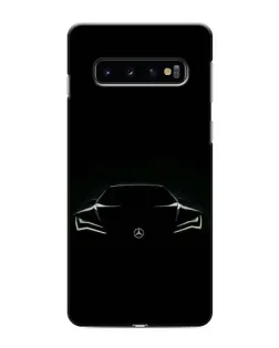 Чехол для Samsung Galaxy S10 с картинкой «Mercedes — силуэт авто»