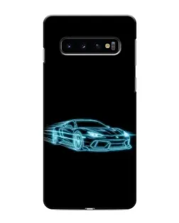 Чехол для Samsung Galaxy S10 с картинкой «Неоновый контур Lamborghini»