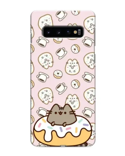 Чехол для Samsung Galaxy S10 с картинкой «Пушин на пончике»