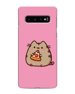 Чехол для Samsung Galaxy S10 с картинкой «Пушин с пиццей»