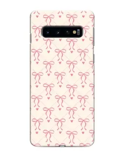 Чехол для Samsung Galaxy S10 с картинкой «Розовые бантики Coquette»