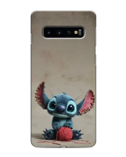 Чехол для Samsung Galaxy S10 с картинкой «Стич на коричневом фоне»