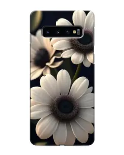 Чехол для Samsung Galaxy S10 с картинкой «Белые маргаритки макро»