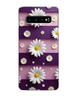 Чехол для Samsung Galaxy S10 с картинкой «Ромашки на фиолетовом»