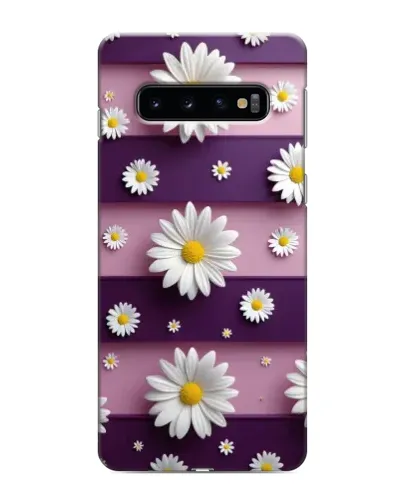 Чехол для Samsung Galaxy S10 с картинкой «Ромашки на фиолетовом»