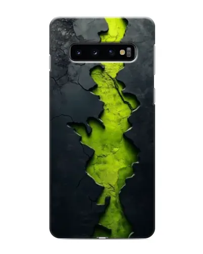 Чехол для Samsung Galaxy S10 с картинкой «Салатовый разлом скалы»