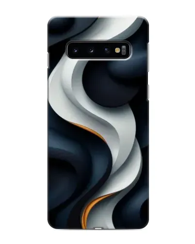 Чехол для Samsung Galaxy S10 с картинкой «Объемные черно-белые ленты»