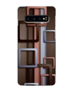 Чехол для Samsung Galaxy S10 с картинкой «Коричневые объемные квадраты»