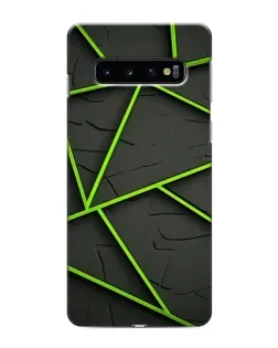 Чехол для Samsung Galaxy S10 с картинкой «Зеленые геометрические линии»