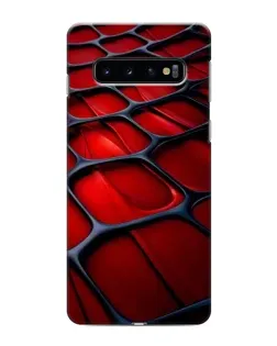Чехол для Samsung Galaxy S10 с картинкой «Красная глянцевая сетка»