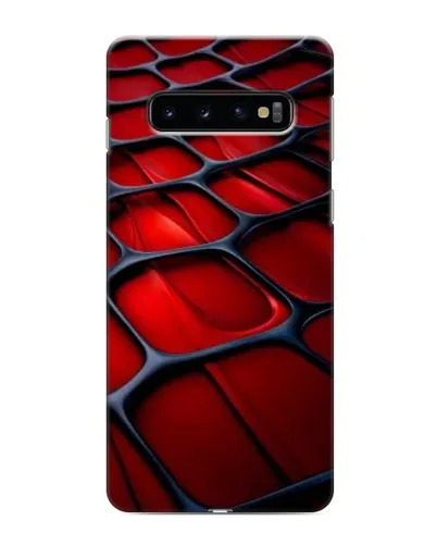 Чехол для Samsung Galaxy S10 с картинкой «Красная глянцевая сетка»