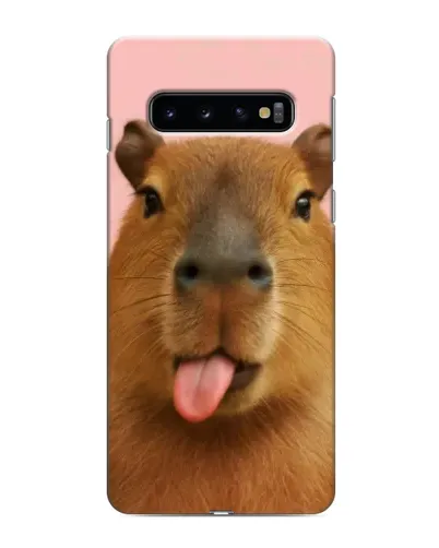 Чехол для Samsung Galaxy S10 с картинкой «Капибара с языком»