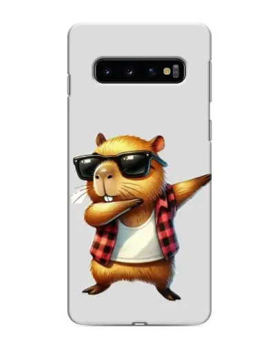 Чехол для Samsung Galaxy S10 с картинкой «Капибара рэпер даб»