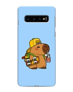 Чехол для Samsung Galaxy S10 с картинкой «Капибара на скейте»
