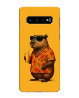 Чехол для Samsung Galaxy S10 с картинкой «Капибара на отдыхе»